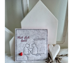 Stickdatei - Katzenpaar Line Art 1